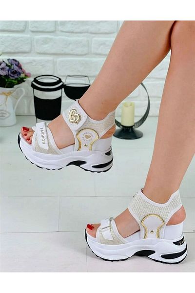 nuaA Nua Shoes Fashion Velcro Sandale cu talpă înaltă Sandale cu toc de 10 cm