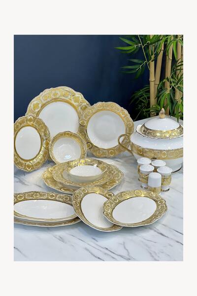 ACAR Queen Victoria 60 Parça Bone China Yemek Takımı Elizabeth