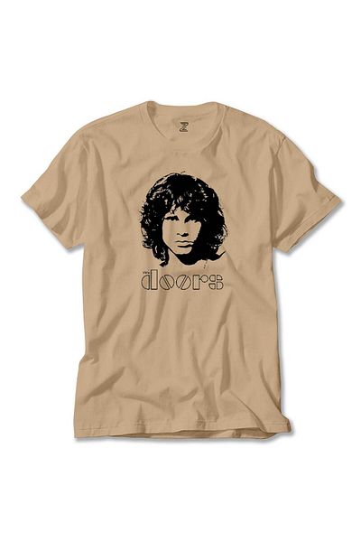 Z zepplin Κρεμ μπλουζάκι The Doors Jim Morrison Silhouette