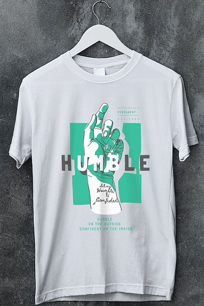 MYADA Έγχρωμο υπερμεγέθη μπλουζάκι Humble Text HAND printed