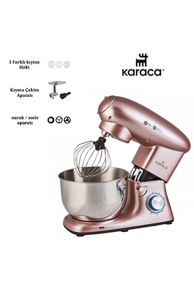 Karaca 1900W Kıyma Ve İçli Köfte Aparatlı Premium Stand Mikser Antrasit Mutfa...