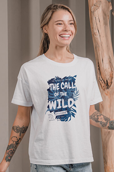 MYADA The Call Of The Wild Written Forest Printed Oversize T-Shirt