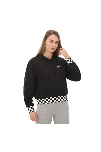 Vans 000GJ2BLK1-R Vans Boom Boom Check Crop Iı Kadın Sweatshirt Siyah