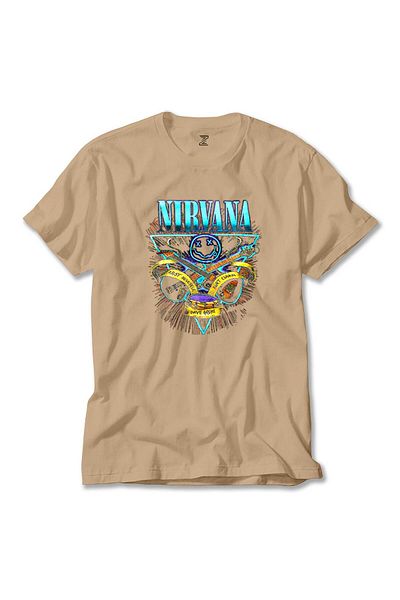 Z zepplin Κρεμ μπλουζάκι αφίσας Nirvana
