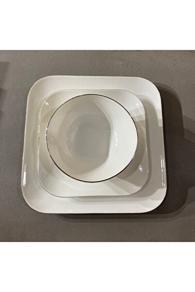 Kütahya Porselen 6’lı Platin Fileli Servis Sunum Tabağı