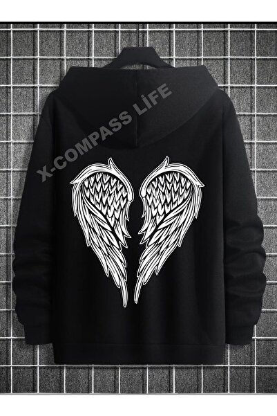 x-compass life Φούτερ Angel Wing με κουκούλα Unisex