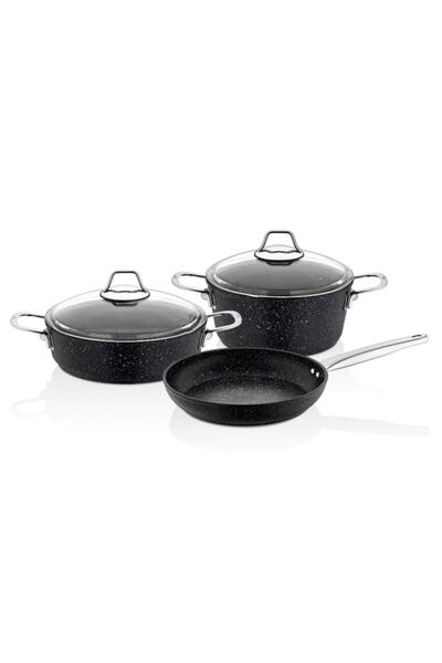 COOKCASE Black Line 5 Parça Set Tencere Tava