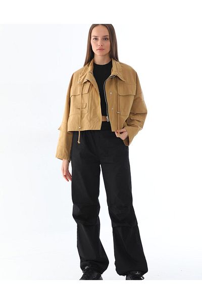 Asist Short Gabardine Thin Mustard Crop Jacket - 00271