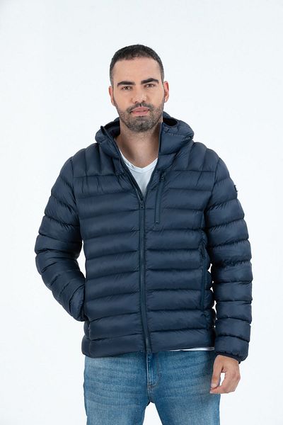 G-FOX Ανδρικό κοντό αθλητικό πουπουλένιο παλτό με σταθερή κουκούλα 9714