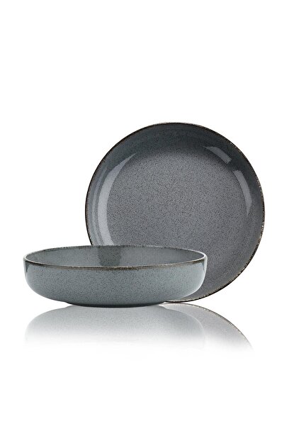 Kütahya Porselen Moderna Çukur Salata Tabağı 2 li Mavi