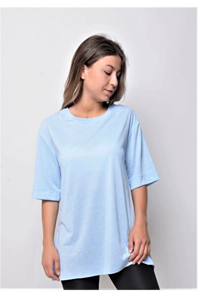 HİRA LİFE FASHİON Γυναικείο τουνίκ με λεπτομέρεια σκίσιμο - Μακρύ μπλουζάκι μ...