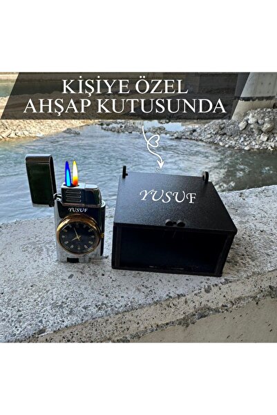 birdoz avm Kişiye Özel İsimli Kapaklı Saatli Çift Ateşli Çakmak & Özel Ahşap ...