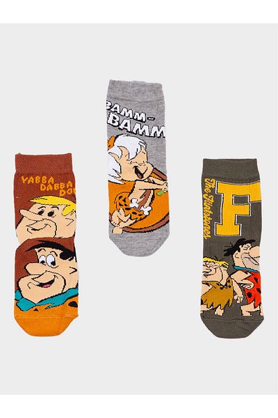 TAŞ DEVRİ Boy's 3 Pairs of Socket Licensed Socks - Stone Age 20492