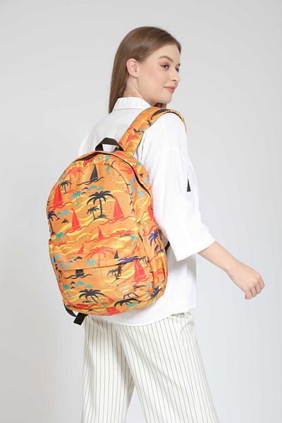 Street Bag Καλοκαιρινό σκάφος Unisex με μοτίβο παλάμης - Αδιάβροχο σακίδιο πλάτης, καθημερινή χρήση και χρήση σε κάμπινγκ
