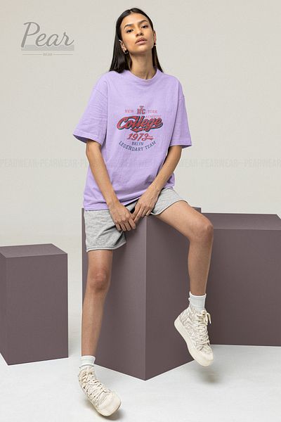 Pear Wear Μπλουζάκι College Printed Unisex T-shirt Oversize
