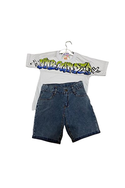 DKY Boy's Jeans Shorts Suit