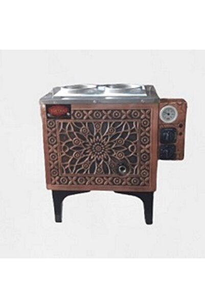 sistem Osmanlı 2 Demlikli Bakır Çay Kazanı Büro Tipi Elektirkli