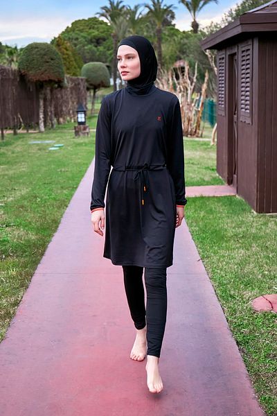 Marina Lycra Black Full Covered Hijab Swimsuit M2478