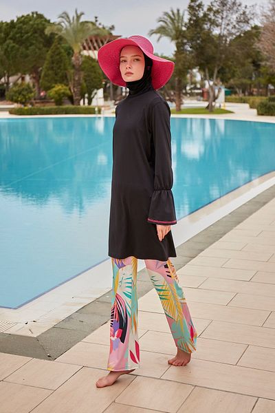 Marina Lycra Black Full Covered Hijab Swimsuit M2480