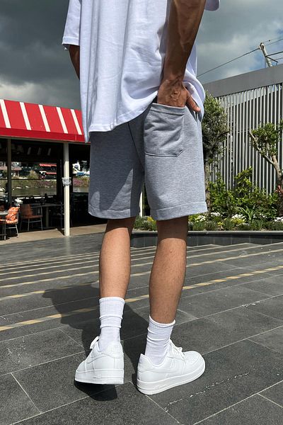 Flaw Wear شورت أساسي من Cozy Boy Jogger بخصر مطرز باللون الرمادي