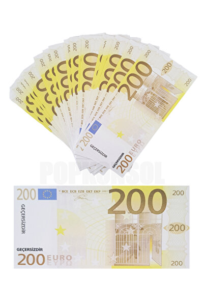 POPKONSOL 50 Adet 200 Euro Geçersiz Para Parti Şaka Düğün Oyun Parası Fim Diz...