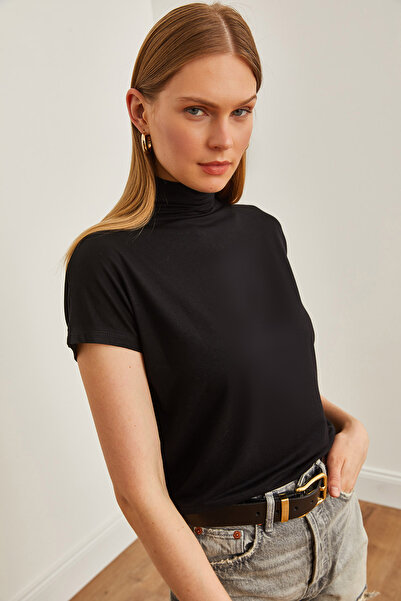 Olalook Černá halenka Ayraca s límečkem - BLZ-19002579