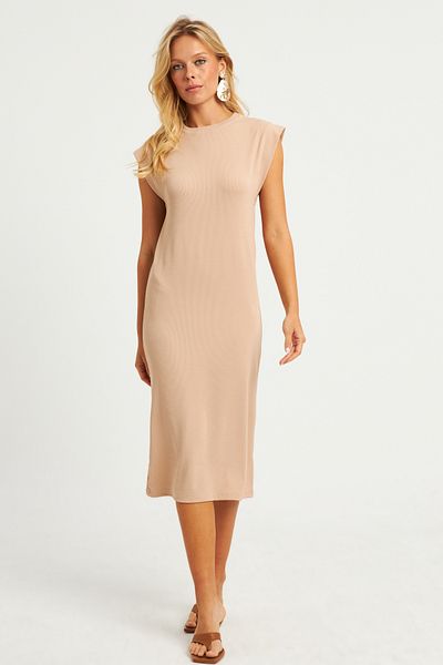 Cool & Sexy Dámské kamenné základní midi šaty DMR279