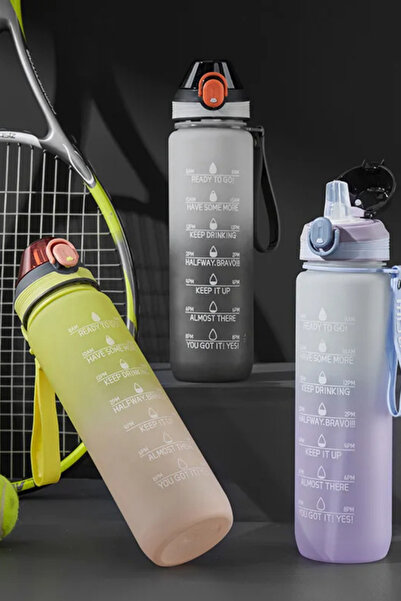 Comprox Motivational Luxury Water Bottle 1LT Water Bottle with Straw 1000ml HQ POLYCARBON Sports Gym Water Bottle BPA Free