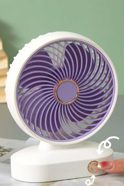 TechnoStation Fan Soğutucu Mini Vantilatör Klima Güçlü Serinletici Taşınabilir Şarjlı Masa Üstü Sessiz 2 Kademeli