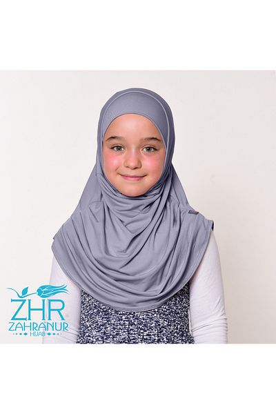 ZAHRANUR HİJAB One-piece Children's Practical Scarf (6-11 Years)