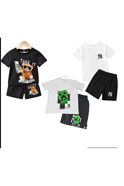 ENSE طقم علوي وسفلي مطبوع صيفي مكون من 3 قطع // احصل على مقاس أكبر //