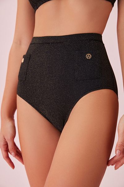 SUWEN Bikinihose mit hoher Taille und Accessoires