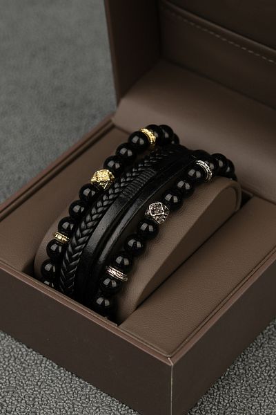 Jack Ferrero MEN'S 3-PIECE SET COMBINATION BRACELET SET
