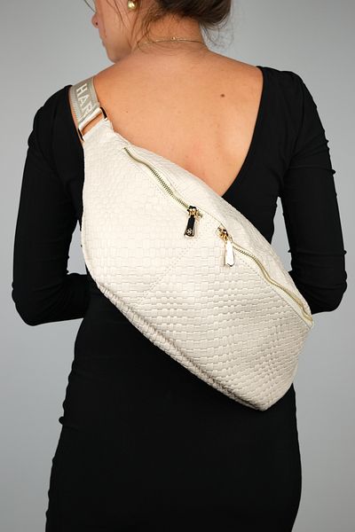 LuviShoes VENTA Beige Mesh Women's Large Waist Bag