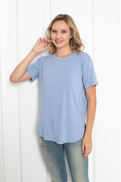 Trendbade Butik Tricou de damă cu fantă modal