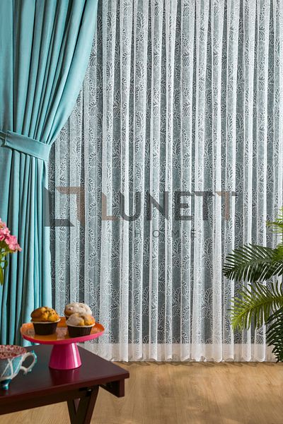 LUNETT HOME ستارة خلفية متوسطة الطية باللون الفيروزي مقاس 1x2.5 جاهزة للاستخدام 9199