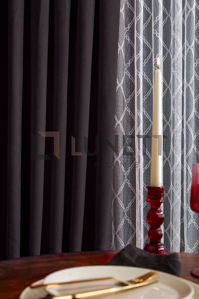 LUNETT HOME READY TO USE ANTHRACITE PILLET-FREE EXTRAFORCED FLAT SEWING PHONE CURTAIN SINGLE WING 12484