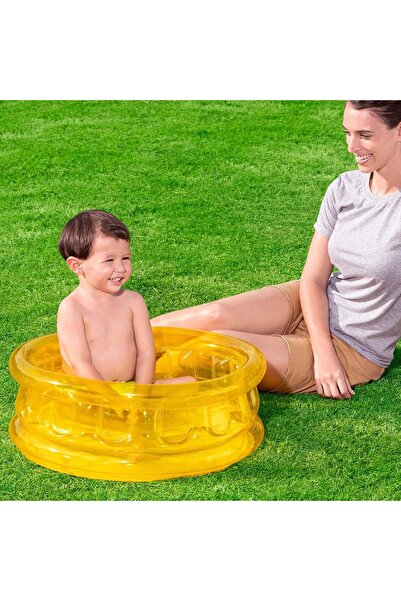 BESTWAY Şişme Bebek Havuzu Şeffaf Sarı 64 Cm X 25 Cm 51112