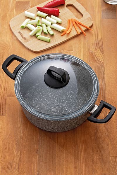 Emsan Titanium Granite Deep Pot 24 cm