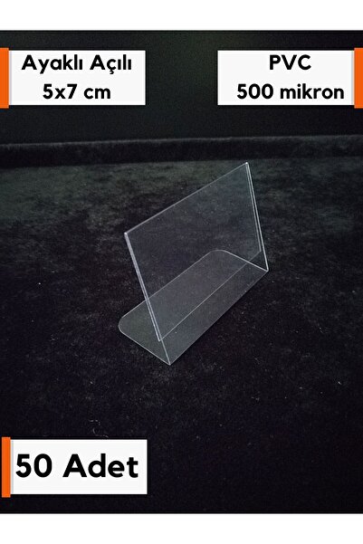 Şeffaf Etiket 5x7 cm 50 buc. Suport pentru etichete din PVC transparent - Etichetă de preț pentru produs cu picioare și unghi