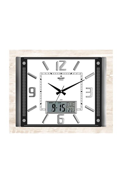 Galaxy T-711-a Premium Termometreli Ve Takvimli Duvar Saati Silver Fma117081