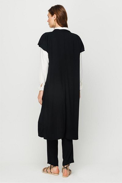 Esswaap Nail Sleeve Vest Tunic Trousers Vest Set Black