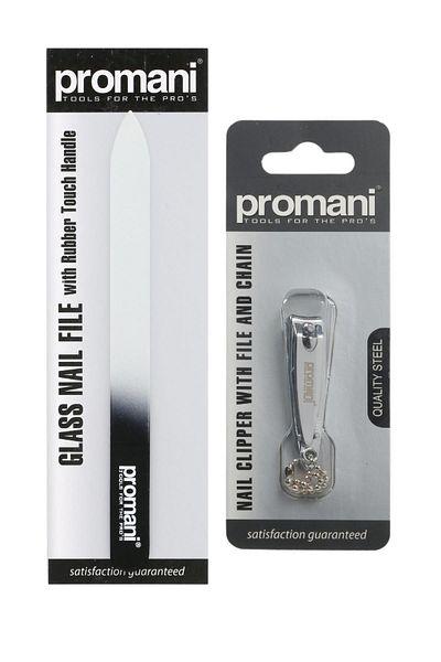 Promani Chain Nail Clipper and Glass File Set