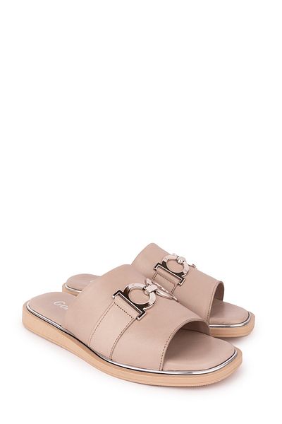 Gondol Papuci de damă din piele naturală cu cataramă elegantă Elnr.515