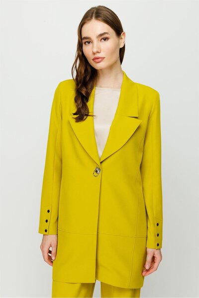 Esswaap Çıt Çıt Detaylı Oversize Ceket Pantolon Takım Fıstık Yeşili