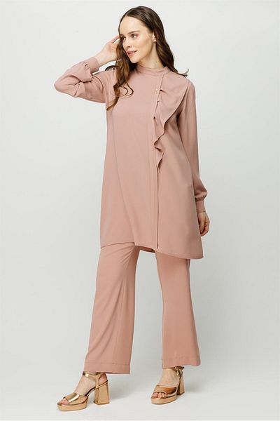 Esswaap Flywheel Detailed Trousers Tunic Set Powder