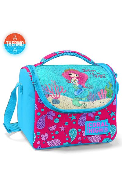 Coral High Cutie de prânz termică cu model de sirenă, albastru, roz, pentru copii 11858