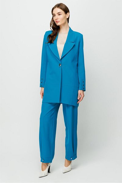 Esswaap Oversize Çicit Jacket and Turquoise Trousers Set