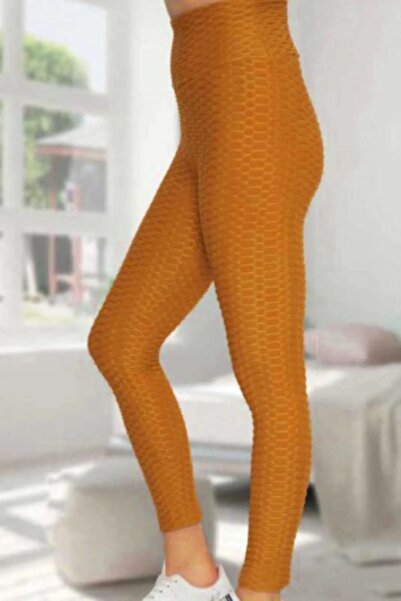 ARESMODA لون القرفة ارتفاع الخصر رفع طماق - البرازيل