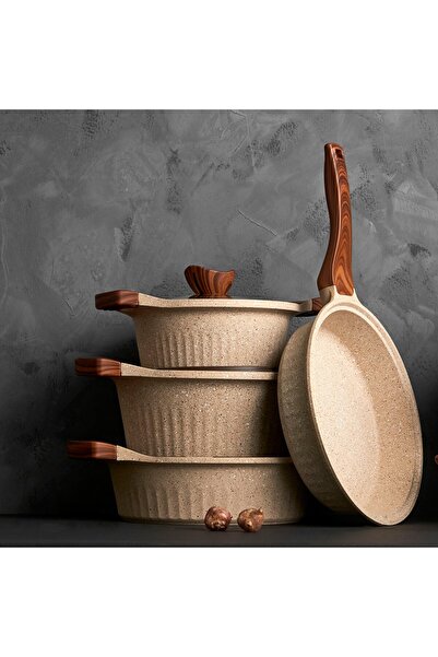 Karaca Natureline Wood Stone 7 Parça Tencere Seti